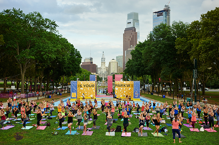 yoga class on parkway