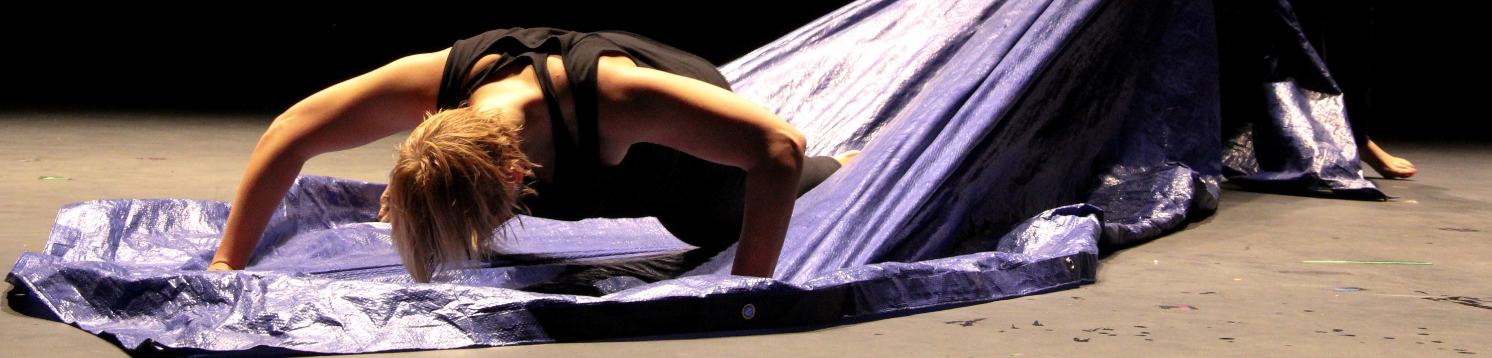 A student performs in the capstone project, called "Catapult"